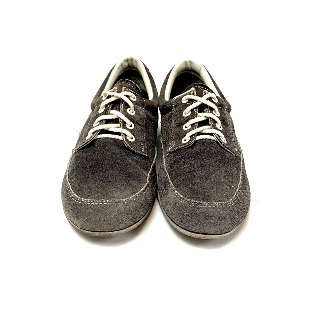 Vintage 1970s gray suede lace up oxford shoes - Picture 2 of 7